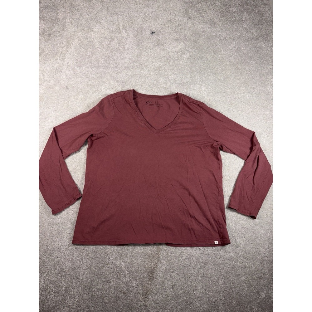 pact womens long sleeve v neck oraganic cotton t shirt xl